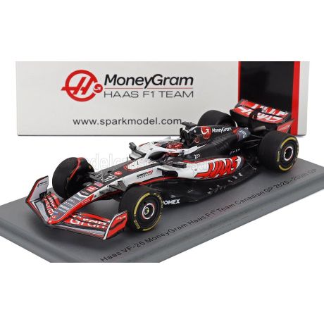SPARK MODEL HAAS F1  VF-25 TEAM MONEYGRAM HAAS N 31 CANADA GP 2025 ESTEBAN OCON - WHITE BLACK RED 1/43