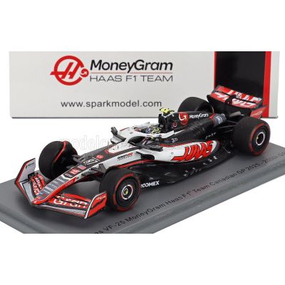 SPARK MODEL HAAS F1  VF-25 TEAM MONEYGRAM HAAS N 87 CANADA GP 2025 OLIVER BEARMAN - WHITE BLACK RED 1/43