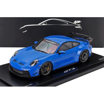 SPARK MODEL PORSCHE 911 992-2 GT3 COUPE MANTHEY KIT 2024 - CON VETRINA - WITH SHOWCASE - SHARK BLUE 1/18
