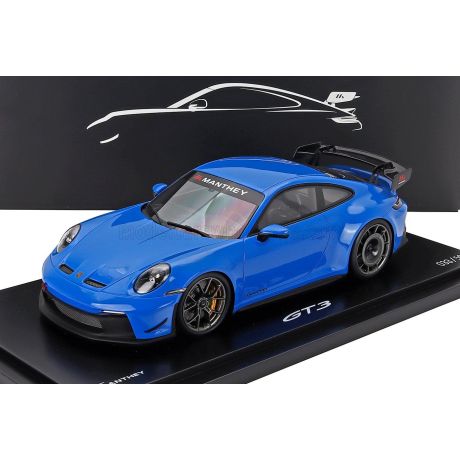 SPARK MODEL PORSCHE 911 992-2 GT3 COUPE MANTHEY KIT 2024 - CON VETRINA - WITH SHOWCASE - SHARK BLUE 1/18