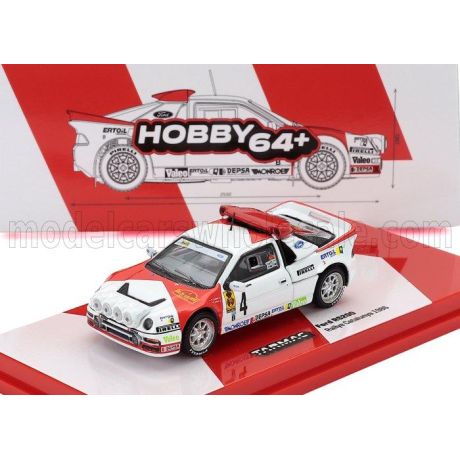 TARMAC FORD ENGLAND RS200 N 4 RALLY CATALUNYA 1986 ANTONIO ZANINI - JOSEP AUTET - WHITE RED 1/64