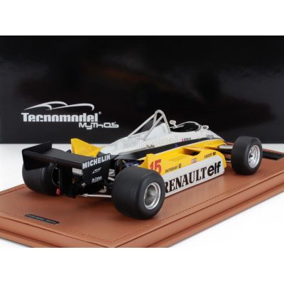 TECNOMODEL RENAULT F1  RE30B V6 TURBO TEAM RENAULT ELF N 15 WINNER SOUTH AFRICAN GP 1982 ALAIN PROST - WHITE YELLOW BLACK 1/18