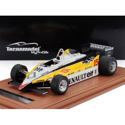 TECNOMODEL RENAULT F1  RE30B V6 TURBO TEAM RENAULT ELF N 15 WINNER BRAZILIAN GP 1982 ALAIN PROST - WHITE YELLOW BLACK 1/18