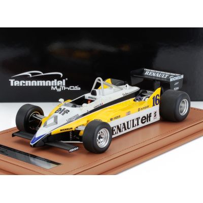 TECNOMODEL RENAULT F1  RE30B V6 TURBO TEAM RENAULT ELF N 16 WINNER FRANCE GP 1982 RENE ARNOUX - WHITE YELLOW BLACK 1/18