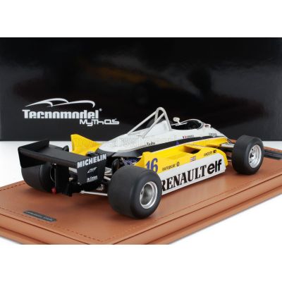 TECNOMODEL RENAULT F1  RE30B V6 TURBO TEAM RENAULT ELF N 16 WINNER FRANCE GP 1982 RENE ARNOUX - WHITE YELLOW BLACK 1/18