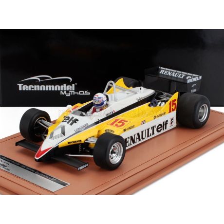 TECNOMODEL RENAULT F1  RE30B V6 TURBO TEAM RENAULT ELF N 15 WINNER SOUTH AFRICAN GP (with pilot figure) 1982 ALAIN PROST - WHITE