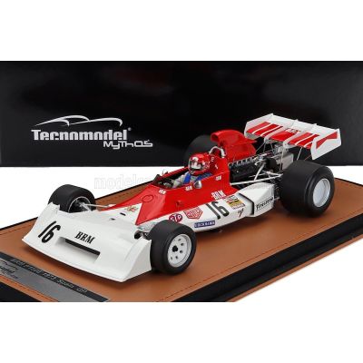 TECNOMODEL BRM F1 P160E N 16 SPAIN GP (with pilot figure) 1973 NIKI LAUDA - WHITE RED 1/18