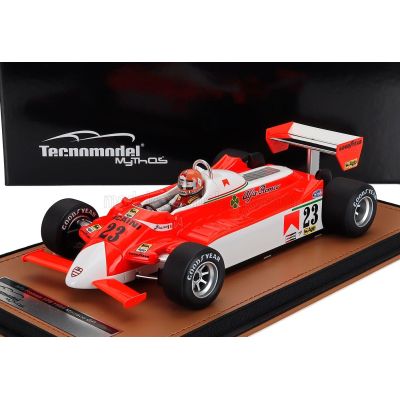 TECNOMODEL ALFA ROMEO F1  179 N 23 MONACO GP (with pilot figure) 1980 BRUNO GIACOMELLI - WHITE RED 1/18