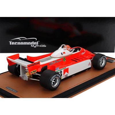 TECNOMODEL ALFA ROMEO F1  179 N 23 MONACO GP (with pilot figure) 1980 BRUNO GIACOMELLI - WHITE RED 1/18