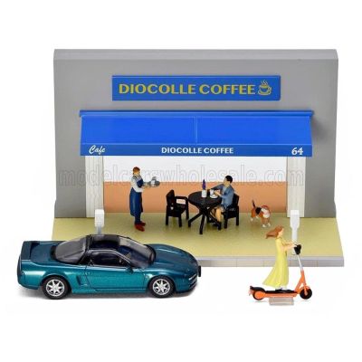 TOMICA ACCESSORIES DIORAMA CAFE TERRACE WITH FIGURES AND HONDA PRELUDE CAR - VARIOUS 1/64