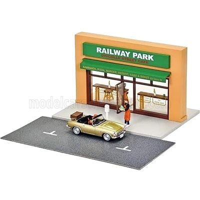 TOMICA ACCESSORIES DIORAMA CAFE TERRACE WITH FIGURES AND HONDA S800 CAR - VARIOUS 1/64