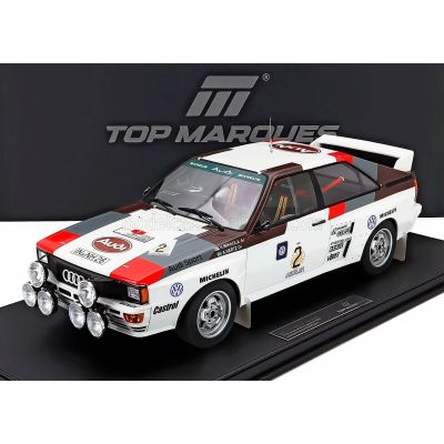 TOPMARQUES AUDI QUATTRO A2 (night version) N 2 WINNER RALLY ARGENTINA 1983 HANNU MIKKOLA - ARNE HERTZ - WHITE RED BROWN 1/12