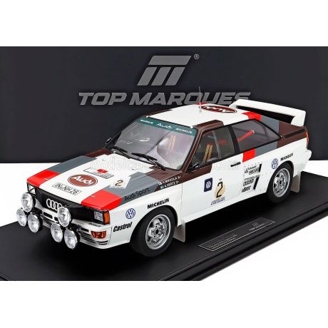 TOPMARQUES AUDI QUATTRO A2 (night version) N 2 WINNER RALLY ARGENTINA 1983 HANNU MIKKOLA - ARNE HERTZ - WHITE RED BROWN 1/12