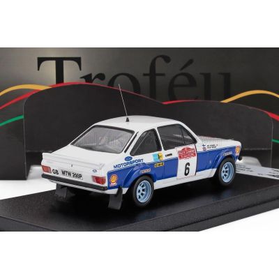 TROFEU FORD ENGLAND ESCORT MKII (night version) N 6 RALLY SANREMO 1977 ARI VATANEN - PETER BRYANT - WHITE BLUE 1/43