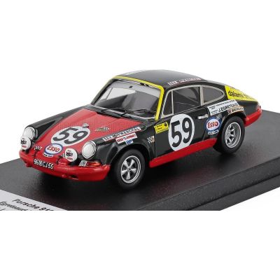 TROFEU PORSCHE 911S COUPE TEAM JEAN EGRETEAUD (night version) N 59 24h LE MANS 1970 JEAN EGRETEAUD - JEAN MESANGE - BLACK RED 1/