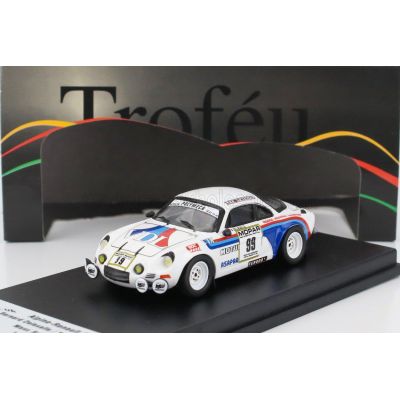 TROFEU RENAULT ALPINE A110 (night version) N 99 RALLY MAN 1979 BERNARD DELESALLE - YANNICK ANNAUD - WHITE BLUE 1/43