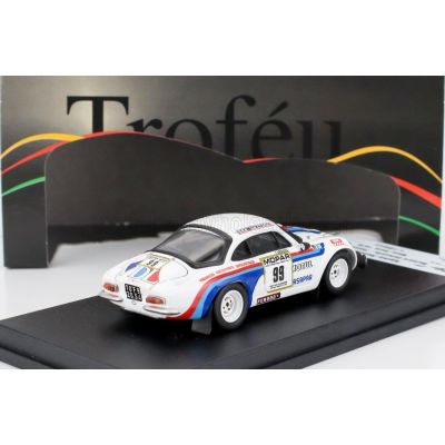 TROFEU RENAULT ALPINE A110 (night version) N 99 RALLY MAN 1979 BERNARD DELESALLE - YANNICK ANNAUD - WHITE BLUE 1/43