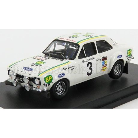 TROFEU FORD ENGLAND ESCORT MKI N 3 WINNER RALLY YPRES 1972 G.STAEPELAERE - A.AERTS - WHITE 1/43