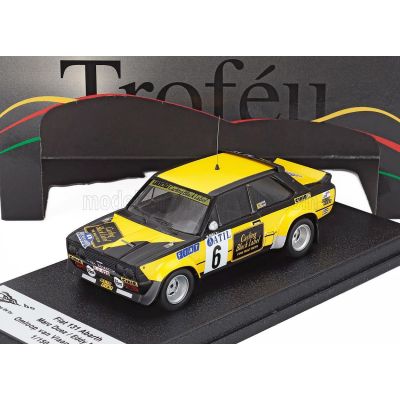 TROFEU FIAT 131 ABARTH N 6 RALLY OMLOOP VAN VLAANDEREN 1979 MARS DUEZ - EDDY NYS - YELLOW BLACK 1/43
