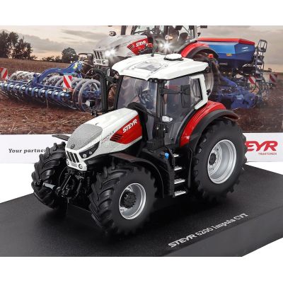 UNIVERSAL HOBBIES STEYR IMPULS 6200 CVT TRACTOR 2022 - WHITE RED 1/32