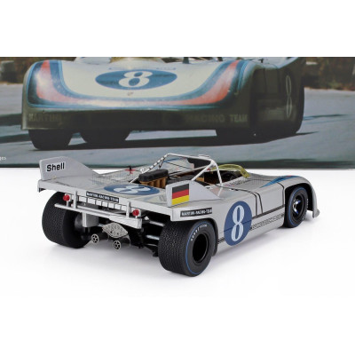 WERK83 PORSCHE 908/03 SPIDER TEAM MARTINI RACING N 8 TARGA FLORIO 1971 VIC ELFORD - GERARD LARROUSSE - SILVER BLUE 1/18