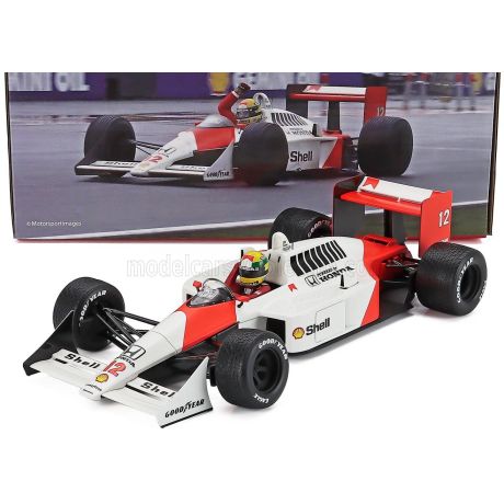 WERK83 McLAREN F1  MP4/4 HONDA N 12 WORLD CHAMPION WINNER BRITISH GP 1988 AYRTON SENNA - RED WHITE 1/18