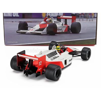WERK83 McLAREN F1  MP4/4 HONDA N 12 WORLD CHAMPION WINNER BRITISH GP 1988 AYRTON SENNA - RED WHITE 1/18