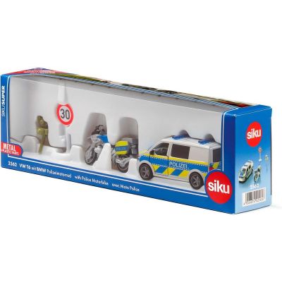 SIKU Super - Volkswagen T6 policejní dodávka s motorkou 1:50