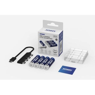 XTAR AA 1.5V 4100mWh lítium elem USB-C kábellel (4 db) | RCsvet
