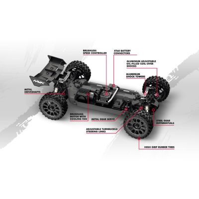 Buggy QByte XB Flux 1/12 – červená