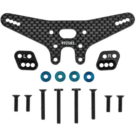 RC10B7.1 FT Konverzní sada zadní věže tlumičů Gull Dropper desek, - 2mm