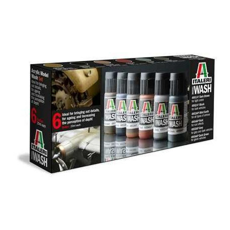 Sada akrylových barev 448AP - MODEL WASH 6ks