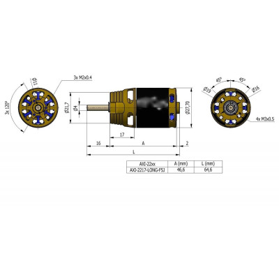 AXI 2217/20 V3 LONG F5J střídavý motor