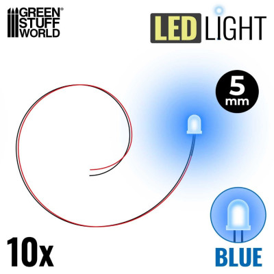KÉK fényű LED-ek - 5 mm / 10 db KÉK LED dióda - 5 mm