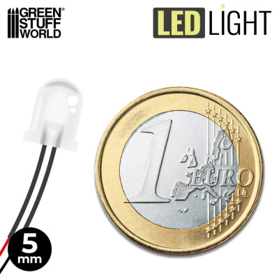 MELEG FEHÉR LED-EK - 5 mm / MELEG FEHÉR LED diódák - 5 mm 10 db