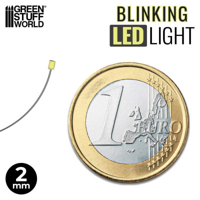 ZÖLD VILLOGÓ LED-EK - 2 mm / ZÖLD VILLOGÓ LED diódák - 2 mm 10 db