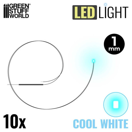 HŰVÖS FEHÉR LED-EK - 1 mm / HŰVÖS FEHÉR LED diódák - 1 mm 10 db