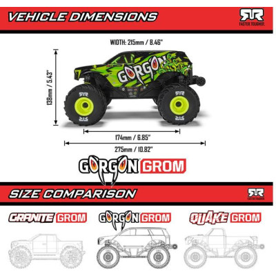 Arrma Gorgon Grom 1:16 4WD Smart RTR žlutá
