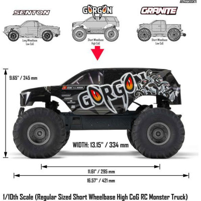 Arrma Gorgon 1:10 Kit Smart RTA čirá