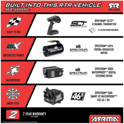 Arrma Kraton 6S V6 BLX 1:8 4WD RTR modrá/oranžová