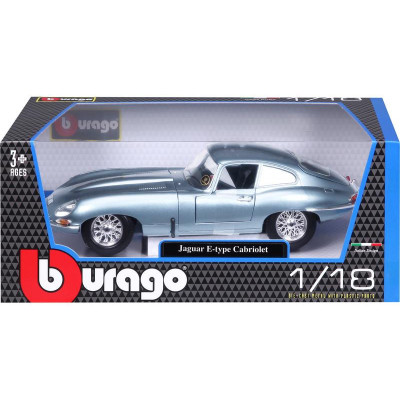 Bburago Jaguar E-type Coupe 1:18 světle modrá metalíza