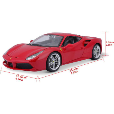 Bburago Ferrari 488 GTB 1:18 červená