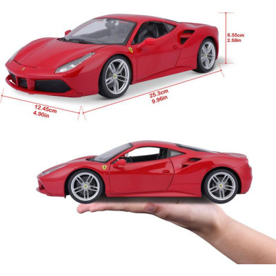 Bburago Ferrari 488 GTB 1:18 červená