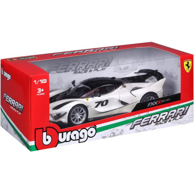 Bburago Ferrari FXX-K EVO No.70 1:18 bílá/černá