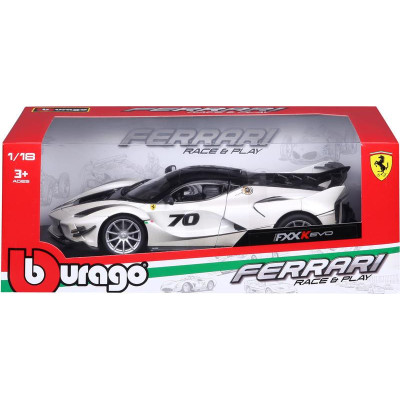 Bburago Ferrari FXX-K EVO No.70 1:18 bílá/černá