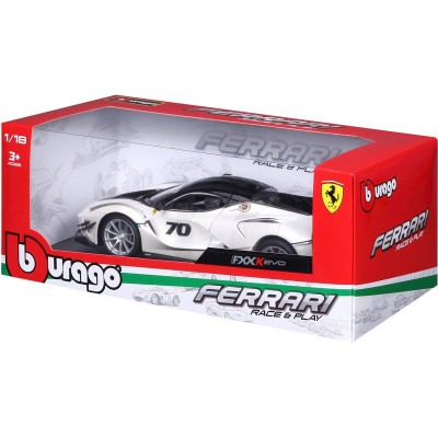 Bburago Ferrari FXX-K EVO No.70 1:18 bílá/černá