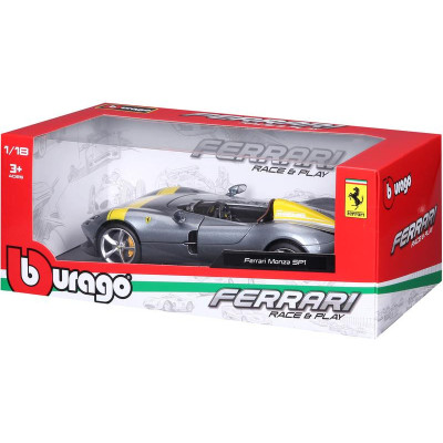 Bburago Ferrari Monza SP1 1:18 stříbrná metalíza