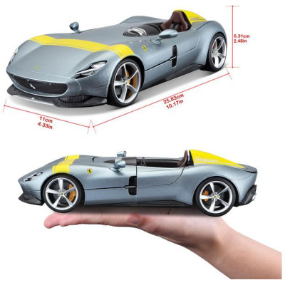 Bburago Ferrari Monza SP1 1:18 stříbrná metalíza