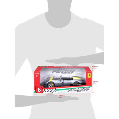 Bburago Ferrari Monza SP1 1:18 stříbrná metalíza