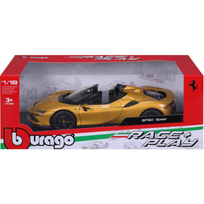 Bburago Ferrari SF90 Spider 1:18 zlatá metalíza